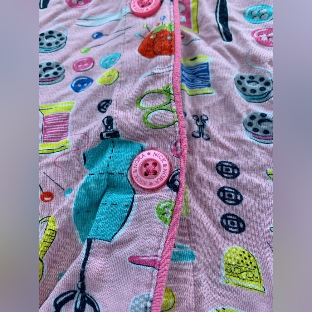 Nick & Nora Size XXL Double XL, 2XL Pink Sewing Theme Pajama Set Modal Sleepwear - Picture 5 of 9